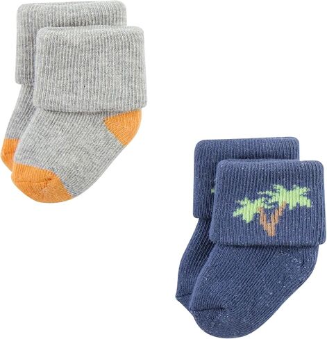 Hudson Baby Unisex Baby Cotton Rich Newborn and Terry Socks, Surf Dude, 6-12 Months in Saudi Arabia