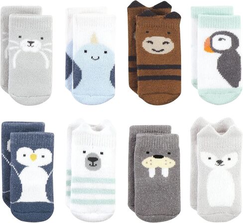 Hudson Baby Unisex Baby Cotton Rich Newborn and Terry Socks, Arctic Animals, 0-6 Months in Saudi Arabia