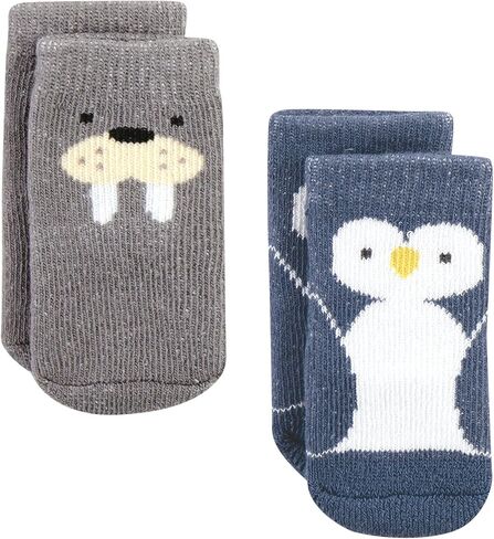 Hudson Baby Unisex Baby Cotton Rich Newborn and Terry Socks, Arctic Animals, 0-6 Months in Saudi Arabia