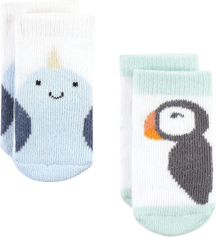 Hudson Baby Unisex Baby Cotton Rich Newborn and Terry Socks, Arctic Animals, 0-6 Months in Saudi Arabia