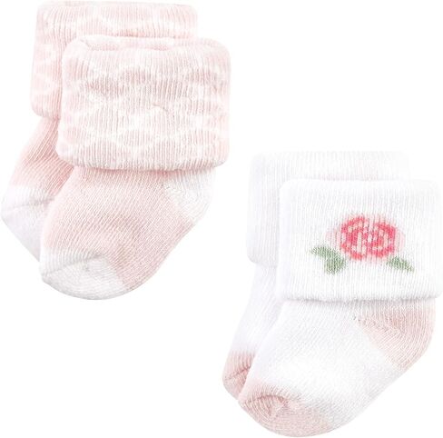 Hudson Baby Unisex Baby Cotton Rich Newborn and Terry Socks, Pastel Butterfly, 0-6 Months in Saudi Arabia