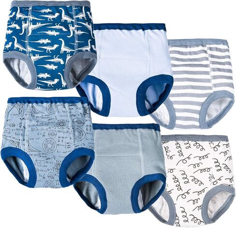 Joyo roy 6Pcs Potty Training Underwear 2T-3T 100% Cotton Little Boys Underwear for Toddler Boys Toilet Training Pants for Boys 2T Waterproof Kid Confident Absorbent Pee Pants with Potty Sticker Chart in Saudi Arabia