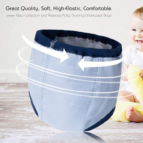 Joyo roy 6Pcs Potty Training Underwear 2T-3T 100% Cotton Little Boys Underwear for Toddler Boys Toilet Training Pants for Boys 2T Waterproof Kid Confident Absorbent Pee Pants with Potty Sticker Chart in Saudi Arabia