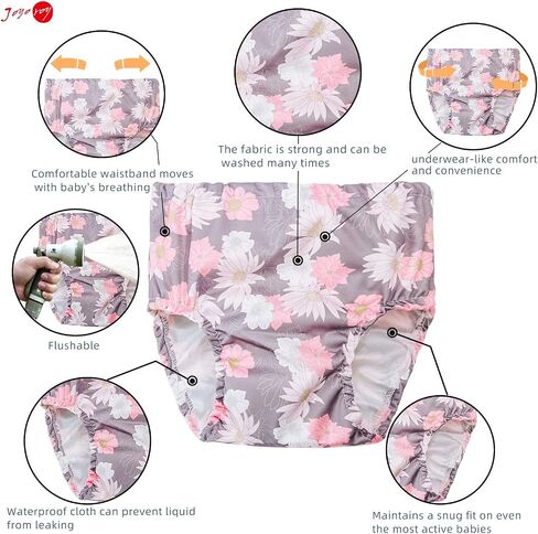 Joyo roy 6Pcs Waterproof Cloth Diaper Cover Reusable Plastic Training Pants for Toddlers Diaper Covers for Boys Leak Proof Rubber Underwear for Potty Training Plastic Underwear for Toddlers 5T in Saudi Arabia