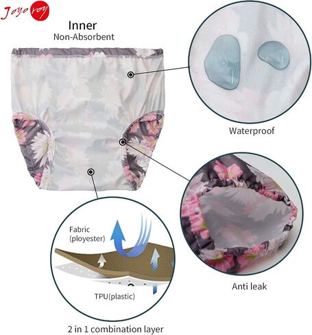 Joyo roy 6Pcs Waterproof Cloth Diaper Cover Reusable Plastic Training Pants for Toddlers Diaper Covers for Boys Leak Proof Rubber Underwear for Potty Training Plastic Underwear for Toddlers 5T in Saudi Arabia