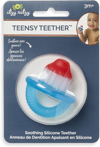 Itzy Ritzy Silicone Teensy Teether - Flexible, Soft & Hollow Baby Teething Toy with Easy-to-Hold Handle; Designed for Ages 3 Months and Up (Diamond) in Saudi Arabia