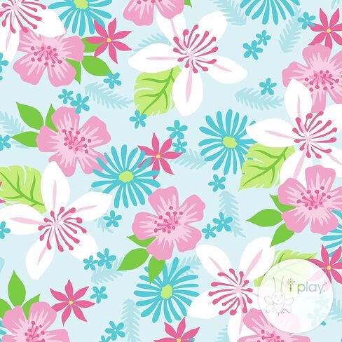 i play. by green sprouts baby girls Ruffle Snap Reusable Absorbent Swimsuit Swim Diaper, Light Aqua Paradise Flower, 12 Months US in Kuwait