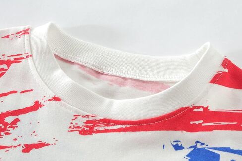 Little Hand Boys 4th of July T-Shirt Short Sleeve Stars Stripes Patriotic Shirts Toddler American Flag Tee for Kids 2-8 Years in Saudi Arabia