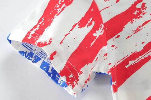 Little Hand Boys 4th of July T-Shirt Short Sleeve Stars Stripes Patriotic Shirts Toddler American Flag Tee for Kids 2-8 Years in Saudi Arabia