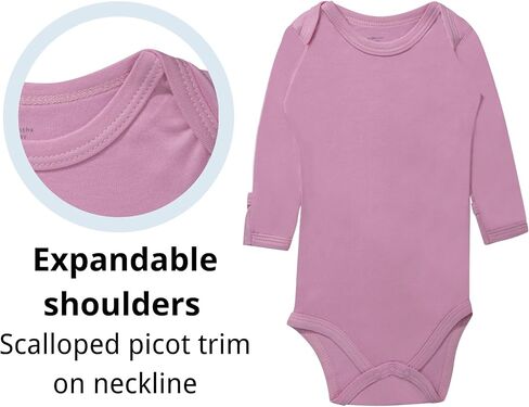 GUISBY Bamboo Bodysuit for Baby, Thicker Long Sleeve Solid Bodysuits for Boy Girls 0-24 Months in Kuwait