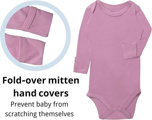 GUISBY Bamboo Bodysuit for Baby, Thicker Long Sleeve Solid Bodysuits for Boy Girls 0-24 Months in Kuwait