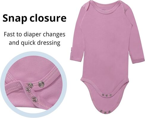 GUISBY Bamboo Bodysuit for Baby, Thicker Long Sleeve Solid Bodysuits for Boy Girls 0-24 Months in Kuwait