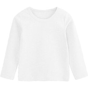 Toddler Baby Boy Girl Basic Solid Plain Organic Cotton T Shirts Tops Long Sleeve Tee Shirt Girls Clothes in Saudi Arabia