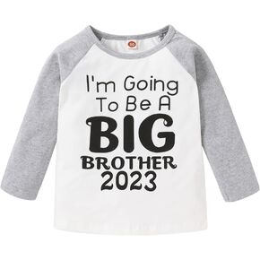 Toddler Kids Baby Boy Tee I'm Going to Be A Big Brother 2024 Shirt Long Sleeve T-Shirt Tops