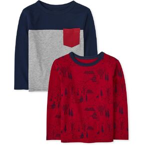 The Children's Place 2 Pack Baby Toddler Boys Long Sleeve Fashion Tops