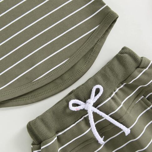 Toddler Baby Boy Summer Outfit Sleeveless T Shirt Top Casual Shorts Set Infant Newborn Clothes 6 12 18 24 Month 2T in Kuwait