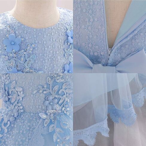 Baby Flower Girl Dress Sleeveless Lace Bowknot Princess Tulle Tutu Bridesmaid Wedding Baptism Birthday Party Prom Gown in Saudi Arabia