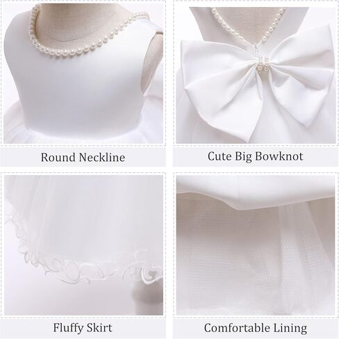 LZH Baby Girls مكشكش من الدانتيل بدون ظهر مع غطاء للرأس، فساتين على شكل زهرة على شكل فيونكة وحفلات الزفاف in Kuwait