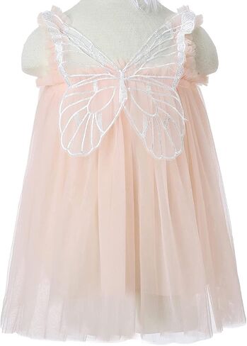 Bow Dream Baby Girls Toddler Tutu Dress Infant Tulle Dress Party Princess Dress with Flower Headband Dusty Rose in Saudi Arabia