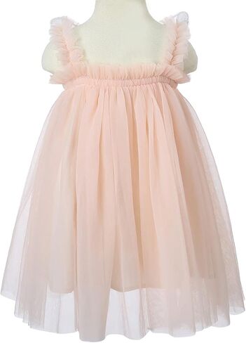 Bow Dream Baby Girls Toddler Tutu Dress Infant Tulle Dress Party Princess Dress with Flower Headband Dusty Rose in Saudi Arabia