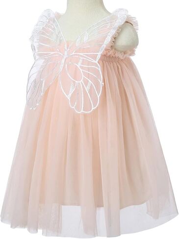 Bow Dream Baby Girls Toddler Tutu Dress Infant Tulle Dress Party Princess Dress with Flower Headband Dusty Rose in Saudi Arabia