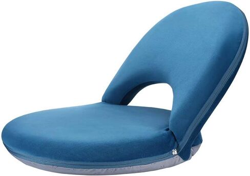 Nnewvante Floor Chair 42-Position Adjustable Floor Seating for Kids Adults with Back Support Folding Floor Seat Cushioned Recliner Meditation Washable Chaise Lounges, Black in Kuwait