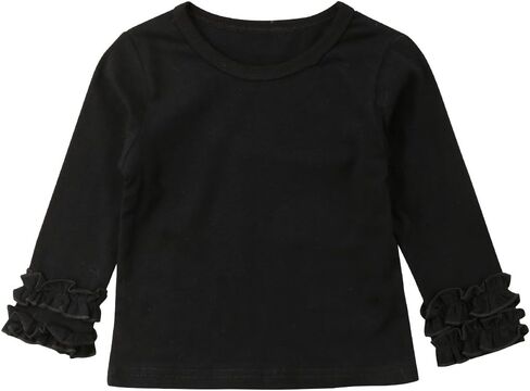 Toddler Baby Boy Girl Basic Solid Plain Organic Cotton T Shirts Tops Long Sleeve Tee Shirt Girls Clothes in Saudi Arabia