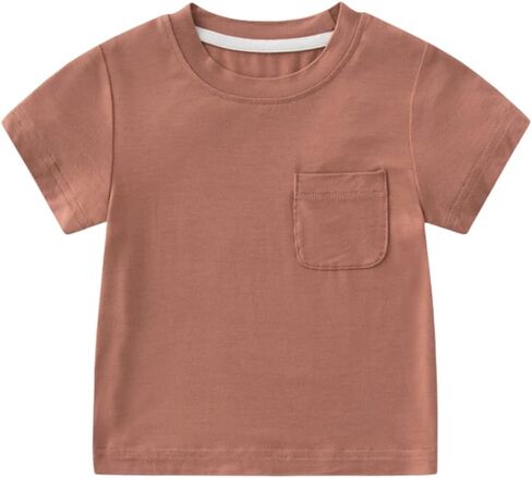 SUZEL بيبي بنين بنات تي شيرت الصلبة قصيرة الأكمام بلايز الأبيض الخيزران فسكوزي تي شيرت الملابس in Kuwait