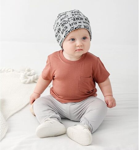 SUZEL بيبي بنين بنات تي شيرت الصلبة قصيرة الأكمام بلايز الأبيض الخيزران فسكوزي تي شيرت الملابس in Kuwait