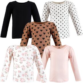 Hudson Baby Unisex Baby Long Sleeve T-Shirts, Cinnamon Pink Prints, 18-24 Months in Kuwait