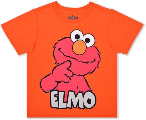 طقم تي شيرت وسروال قصير من Sesame Street Elmo وCookie Monster وOscar Boys للرضع والأطفال الصغار - أبيض/برتقالي/رمادي in Kuwait