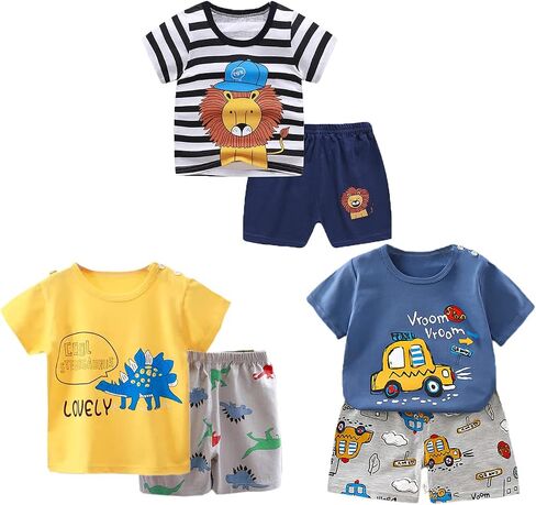 Toddler Baby Boy Clothes for 2t 3t Boys Cute Summer Short Sleeve T-Shirt Tops Shorts Clothes Sets Baby Boy Outfits in Saudi Arabia