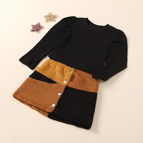 Toddler Girl Ruffle Long Sleeve Top+ Plaid Mini Pleated Skirt+ Beret Hat 3Pcs Clothes Set Baby Kid Fall Winter Outfit in Kuwait