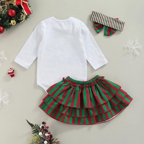 مجموعة ملابس عيد الميلاد الأولى للفتيات الصغيرات من My First Christmas رومبير توتو تنورة عقال مكونة من 3 قطع لحديثي الولادة in Kuwait