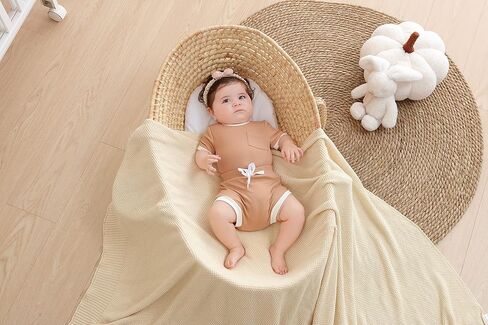 TWINOR Bamboo Ribbed Baby Summer Outfits Toddler Boy Girl T-shirt Shorts 2pcs Clothes Set in Kuwait