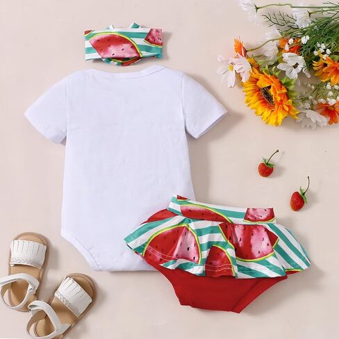 Haokaini الوليد الرضع طفل الفتيات ملابس الصيف قصيرة الأكمام رومبير الفاكهة طويلة متوهج السراويل البطيخ الليمون الملابس مجموعة in Kuwait