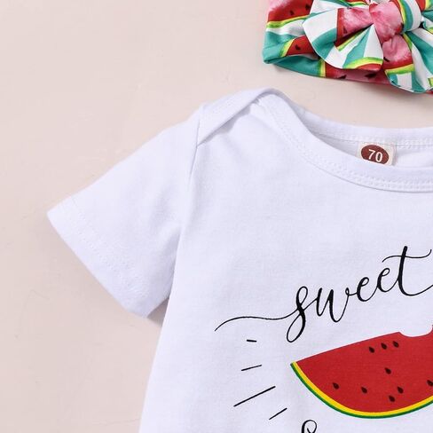 Haokaini الوليد الرضع طفل الفتيات ملابس الصيف قصيرة الأكمام رومبير الفاكهة طويلة متوهج السراويل البطيخ الليمون الملابس مجموعة in Kuwait