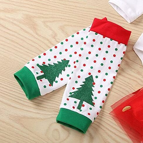 Vedext Bodysuit+Tutu Skirt+Leg Warmers+Bow Headband Christmas Outfits Set in Saudi Arabia