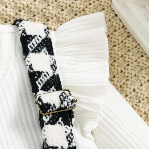 ملابس الفتيات حديثي الولادة من Zero2Seven فستان بحمالات ملابس رومبير مضلع + تنورة زهرية + مجموعة ملابس عصابة رأس in Kuwait