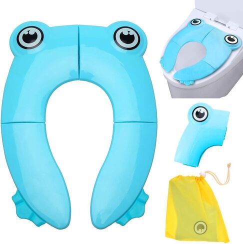 Safcare Folding Large Non-Slip Potty Training Seat for Boys and Girls, Travel Portable Reusable Toddlers Toilet Seat Covers Liners Fits Round & Oval Toilets with Carry Bag in Saudi Arabia