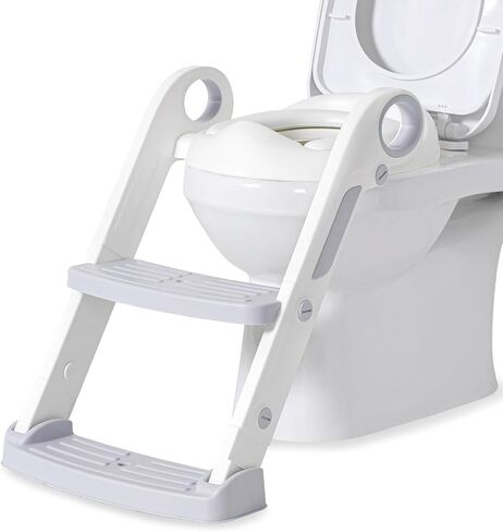 Potty Training Toilet for Boys and Girls - 2023 New Toddler Potty Toilet Seat with Anti-slip Design, Soft Cushion and Built-in Splash Guard, Toddler Step Stool, Purple Grey in Saudi Arabia