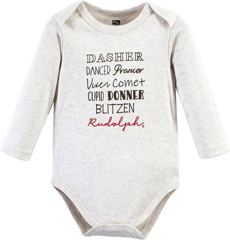 Hudson Baby Boys Cotton Long-sleeve Bodysuits And Toddler T-Shirt Set, Rudolph Reindeer, 9-12 Months US in Kuwait