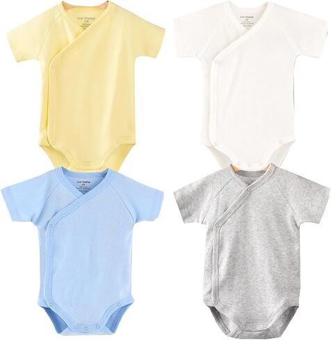 Baby Boys Girls Short Sleeves Kimono Clothes Cotton Baby Side-Snap Bodysuit Pack of Baby Layette Set in Saudi Arabia