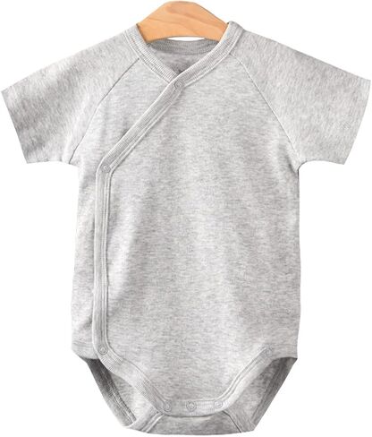 Baby Boys Girls Short Sleeves Kimono Clothes Cotton Baby Side-Snap Bodysuit Pack of Baby Layette Set in Saudi Arabia