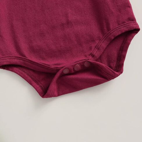 Newborn Infant Baby Girl Solid Ruffle Romper Bodysuit Jumpsuit Casual Clothes One Piece Outfit in Saudi Arabia