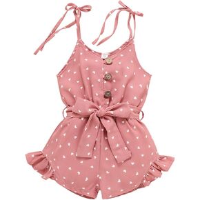 Tikoubabe Toddler Girl Clothes Baby Summer Cute Halter Romper 6 Months to 5 Years Old