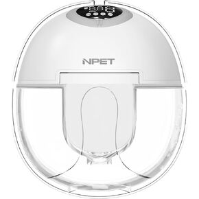NPET Wearable Breast Pump for Breastfeeding, S32 Electric Portable Hands Free Breast Pump with 4 Modes & 9 Levels, Leak-Proof & Low Noise, LCD Display, 24mm Flange, 1 Pack