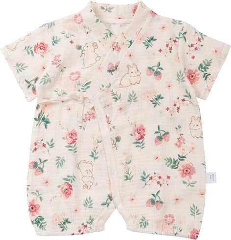 BINIDUCKLING Baby Kimono Cotton Muslin Romper Clothes Newborn - 24 Months in Kuwait