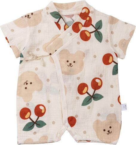BINIDUCKLING Baby Kimono Cotton Muslin Romper Clothes Newborn - 24 Months in Kuwait