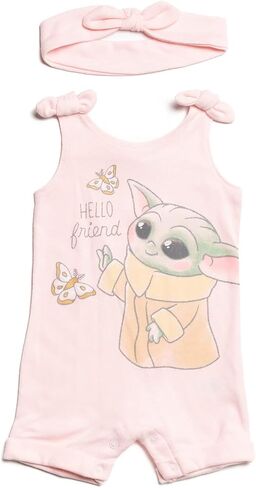 STAR WARS The Child Baby Girls Snap Romper and Headband Newborn to Toddler in Kuwait